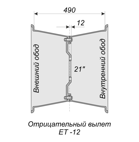 Колесо в сборе X-TRIM 2 слоя с диском 19х21, 6х139,7, DIA 110